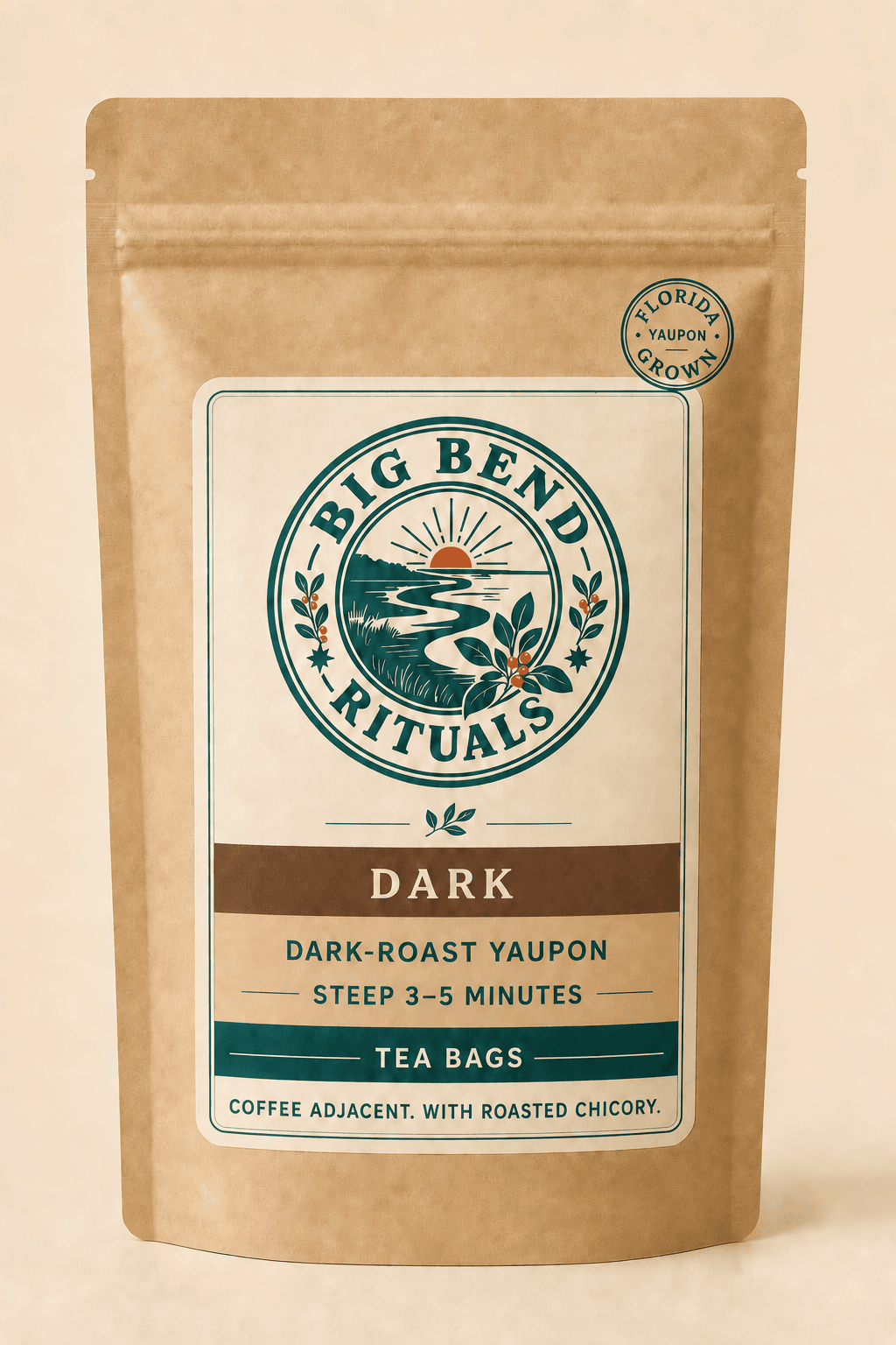 Dark Pure Roast Big Bend Rituals resealable pouch